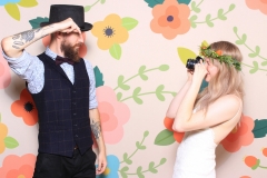 The New Forest Photo  Booth in action at Burley Manor with the Bloom backdrop